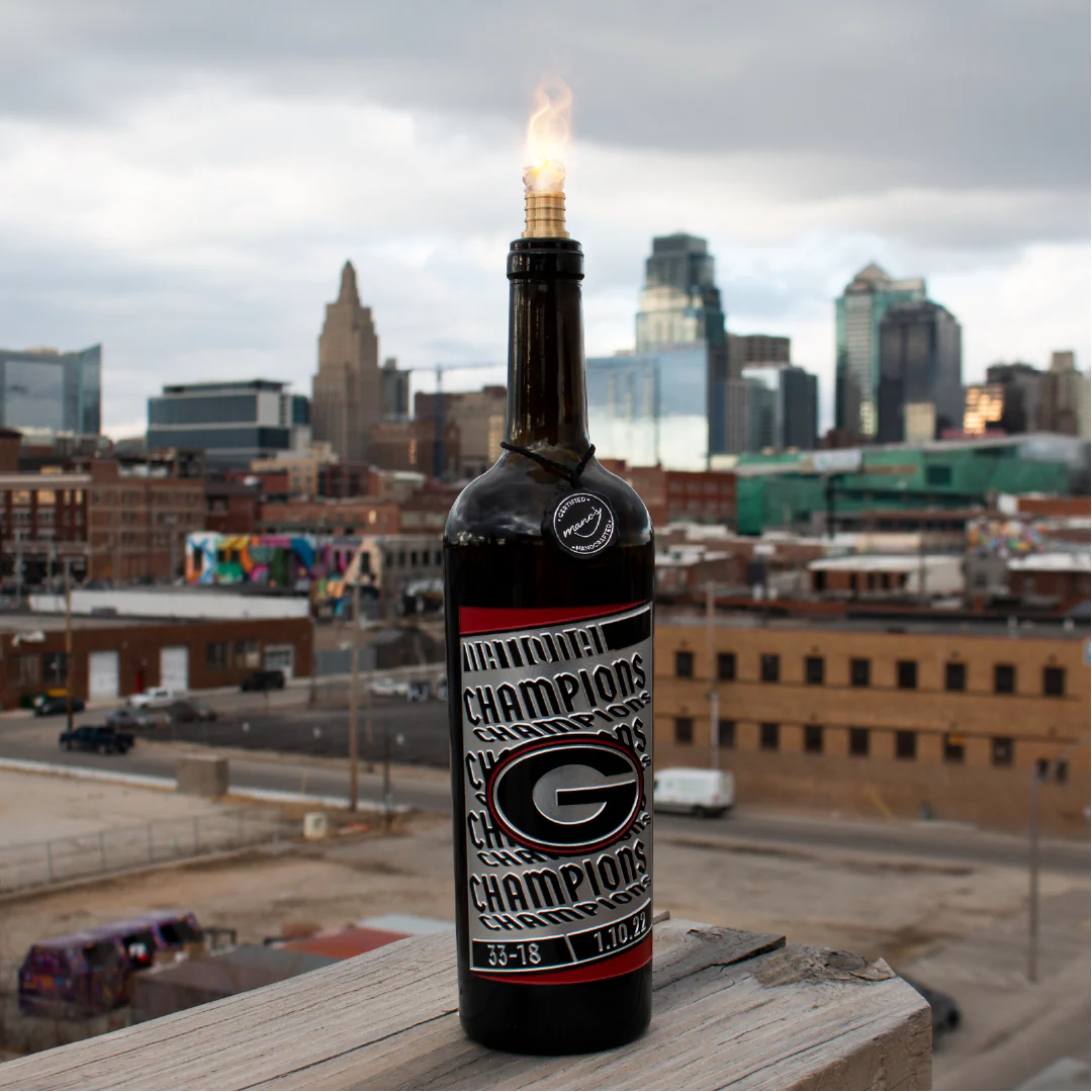Georgia 2021 National Champions Poster Etched Display Bottle - Image 3