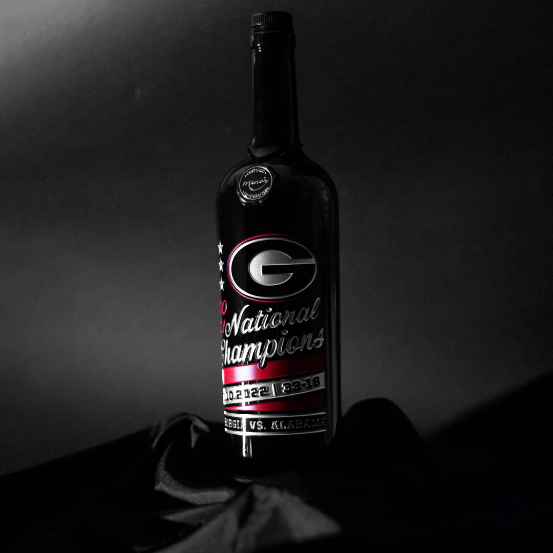 Georgia 2021 National Champions Stars Etched Display Bottle - Image 2