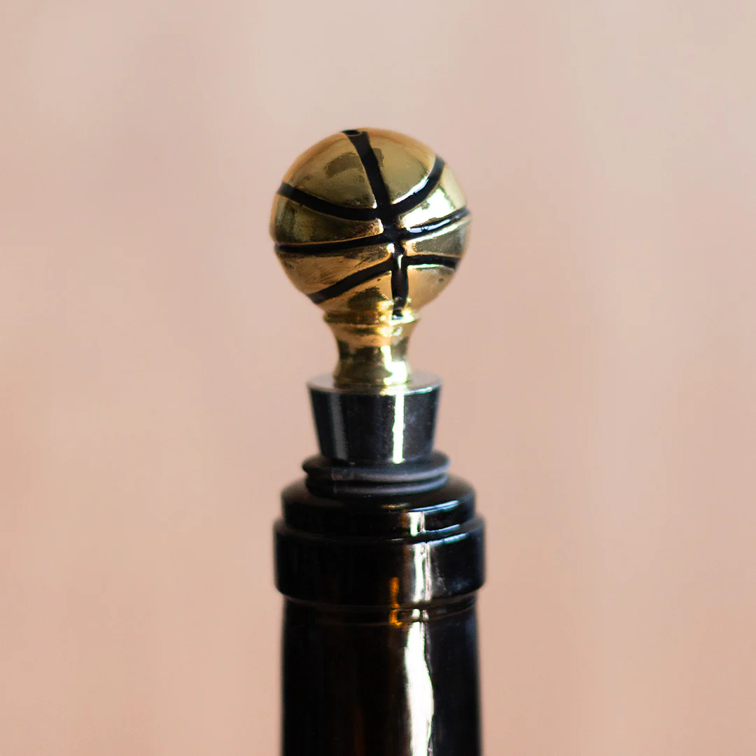 Gold Basketball Wine Topper - Image 2