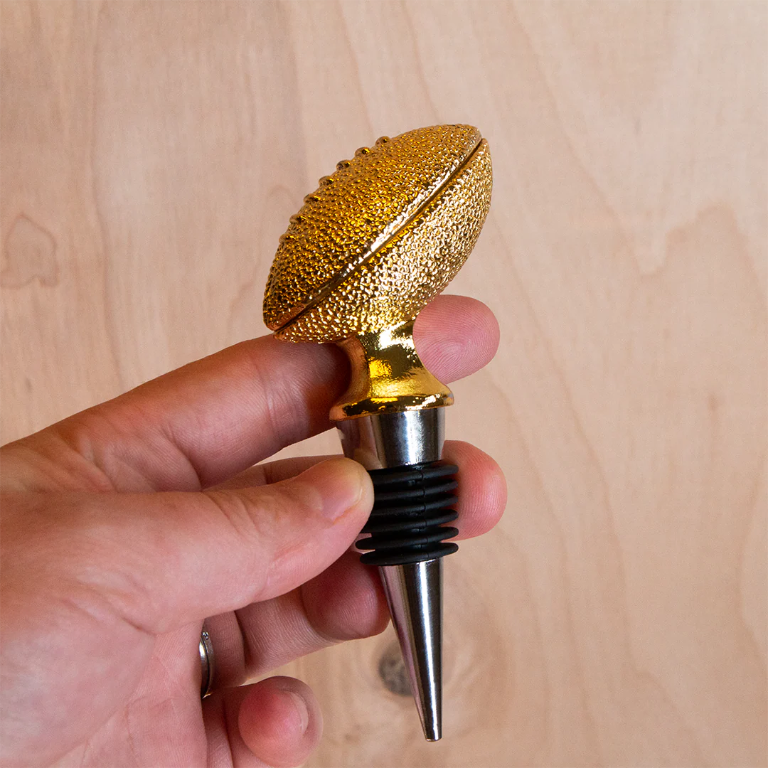 Gold Football Wine Stopper - Image 4