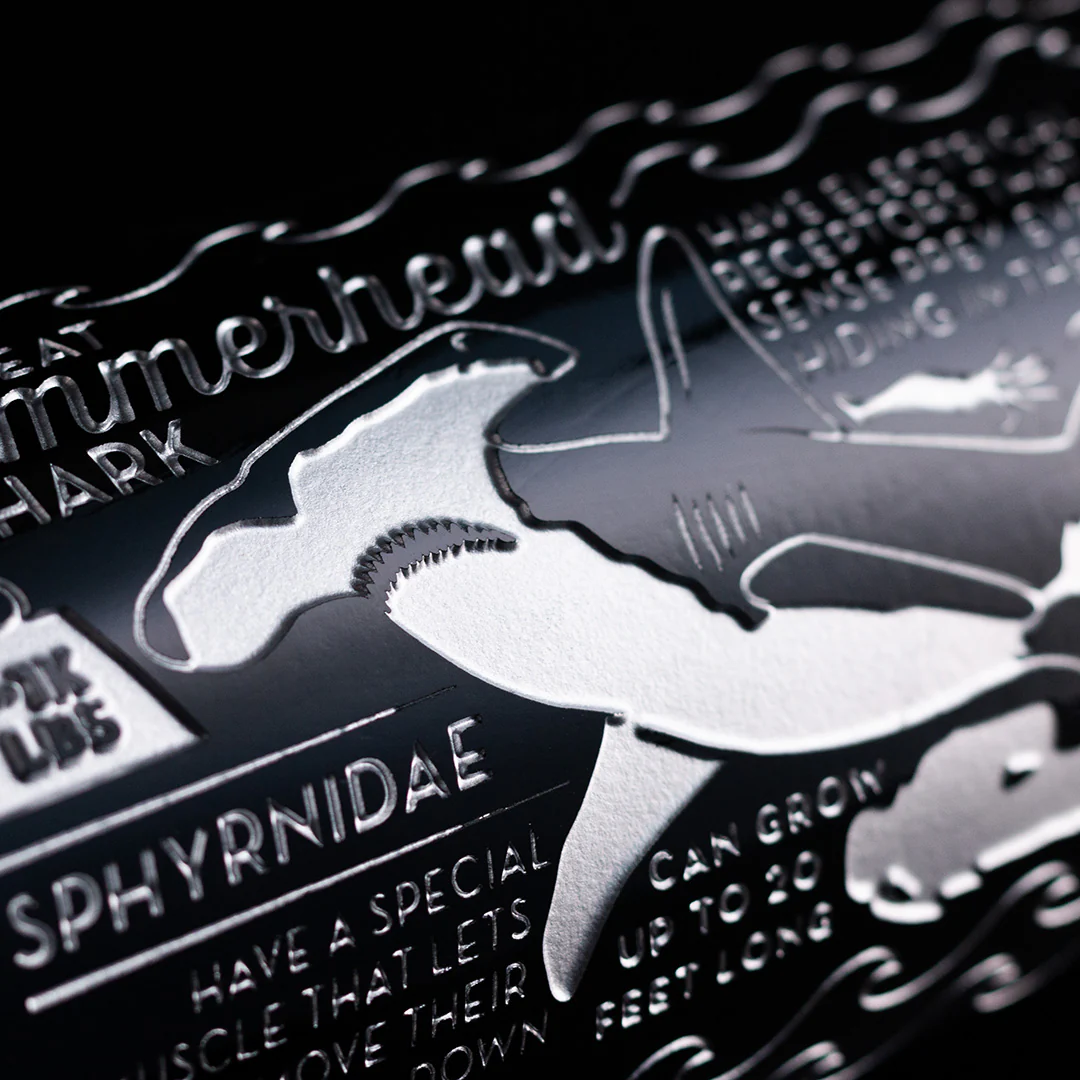 Hammerhead Shark Facts Etched Wine Bottle - Image 2