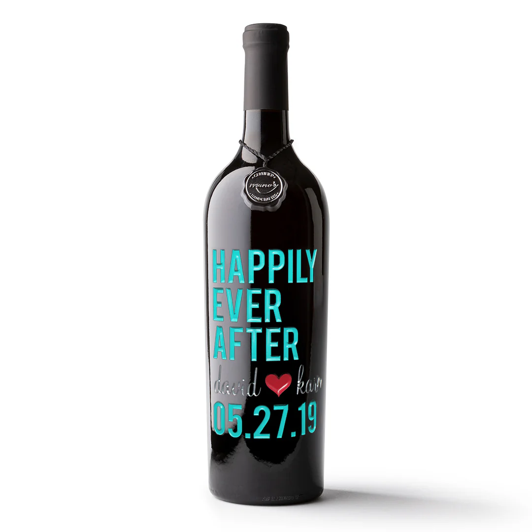 Happily Ever After Custom Etched Wine Bottle - Image 5