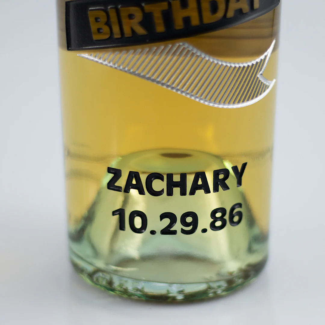 Happy Birthday Ribbon Chardonnay Custom Etched Wine - Image 4