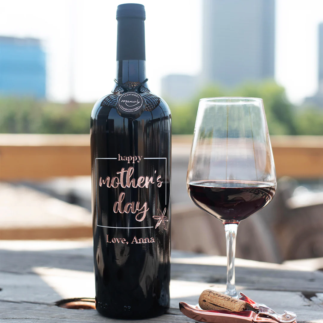 Happy Mother's Day Custom Etched Wine - Image 4