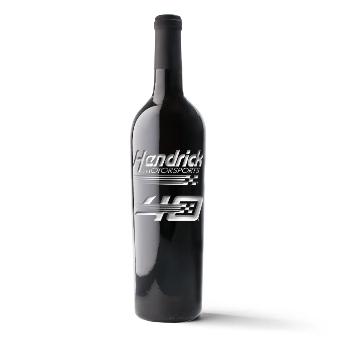 Hendrick Motorsports 40th Anniversary Etched Wine Bottle