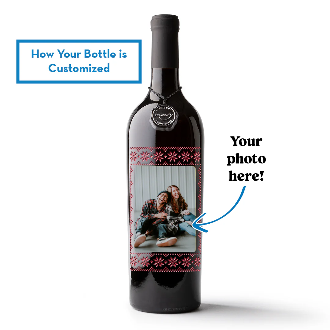 Holiday Etched Sweater with Custom Photo Label Bottle - Image 2