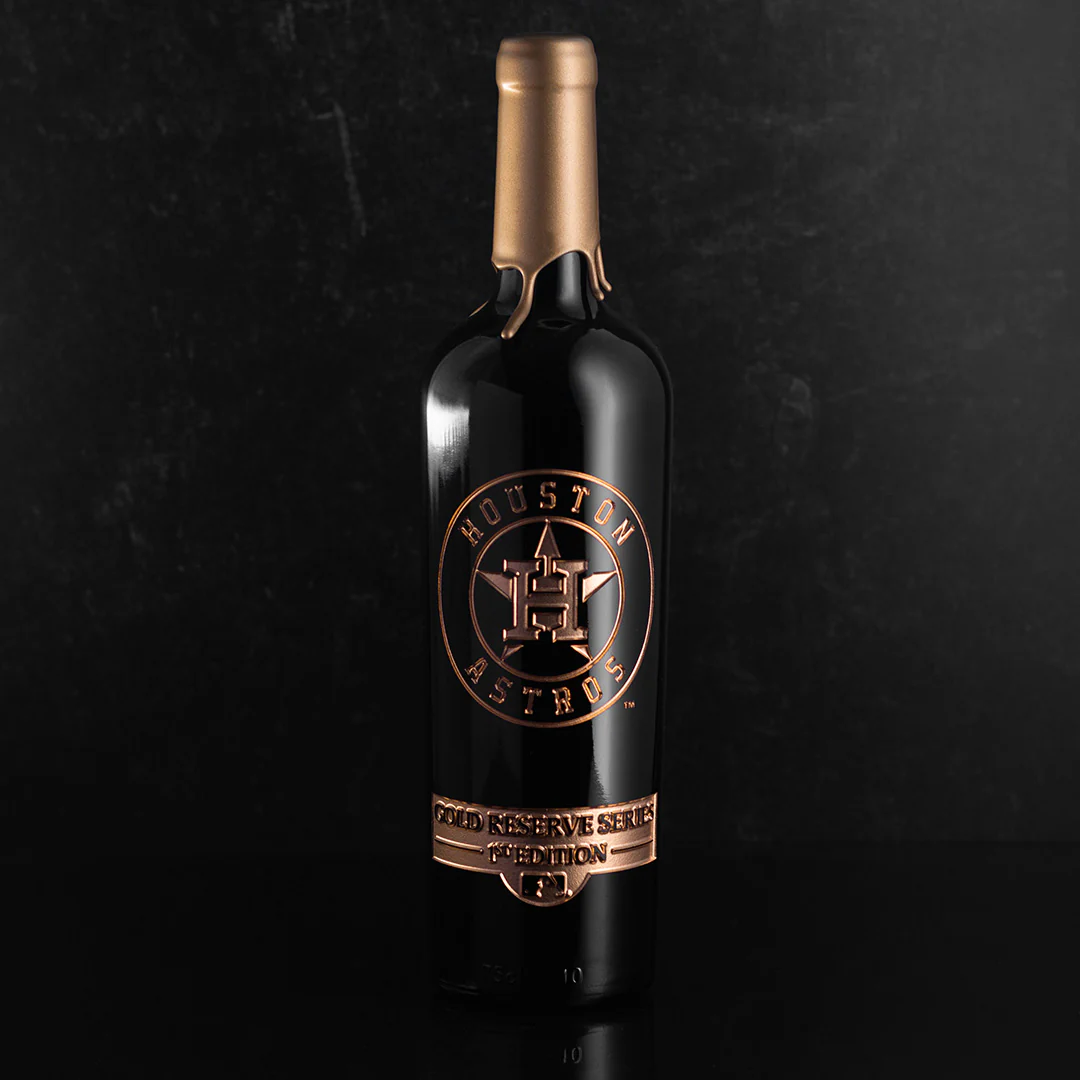 Houston Astros Gold Reserve Etched Wine Bottle - Image 5