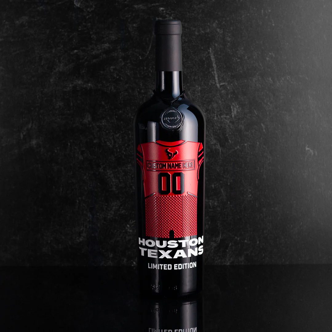 Houston Texans Custom Jersey Etched Wine Bottle - Image 6