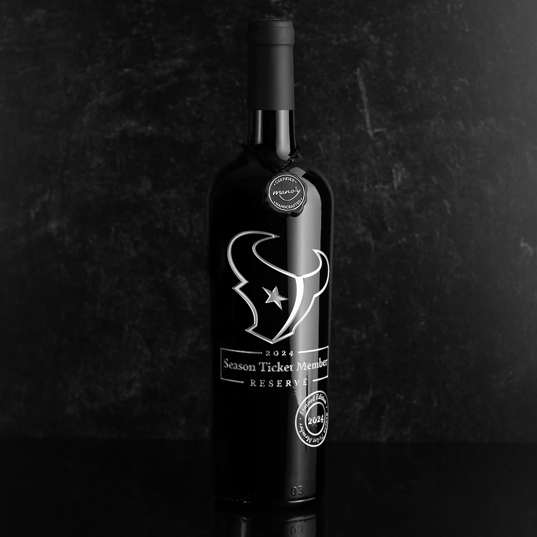 Houston Texans Season Ticket Member Etched Wine Bottle - Image 2