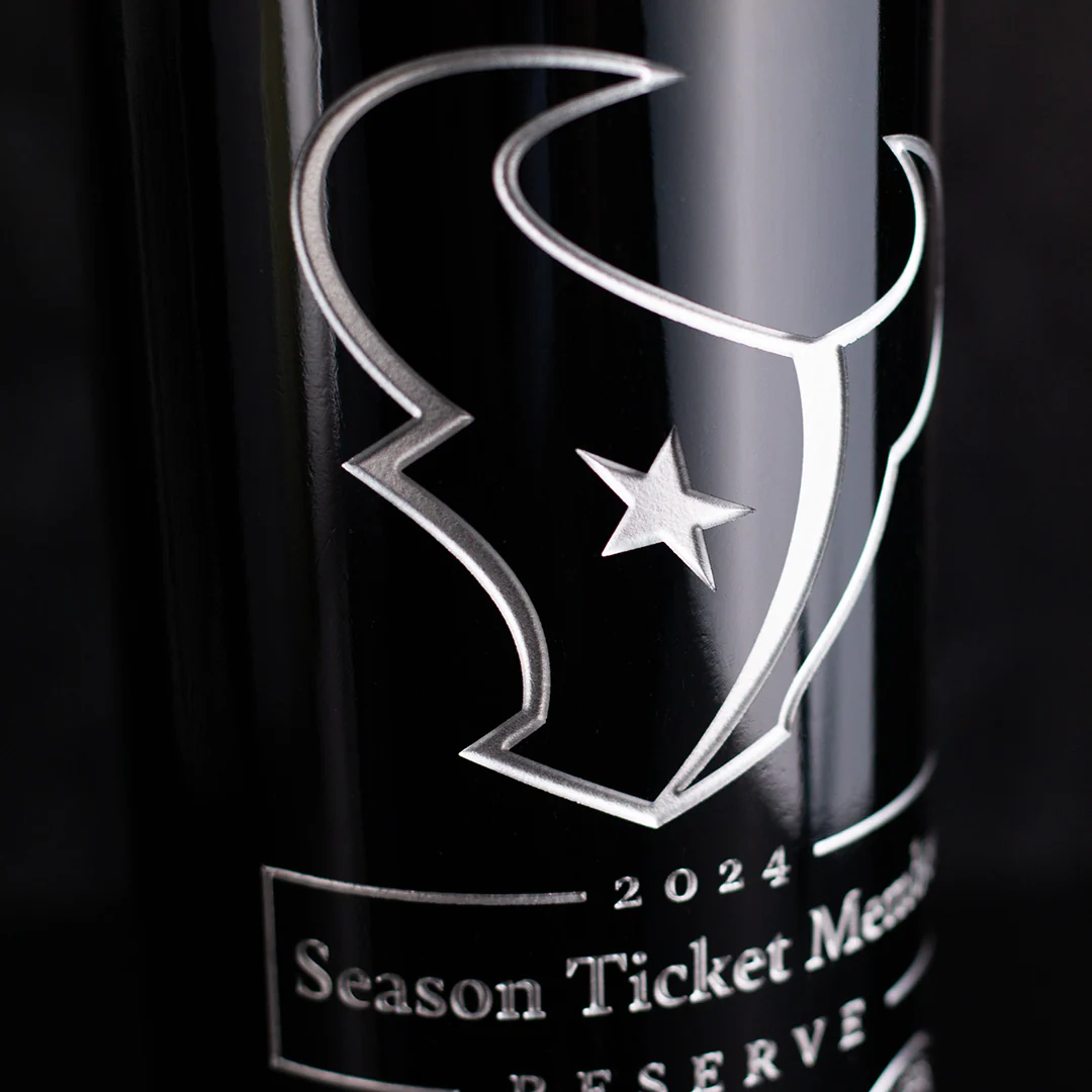 Houston Texans Season Ticket Member Etched Wine Bottle - Image 3