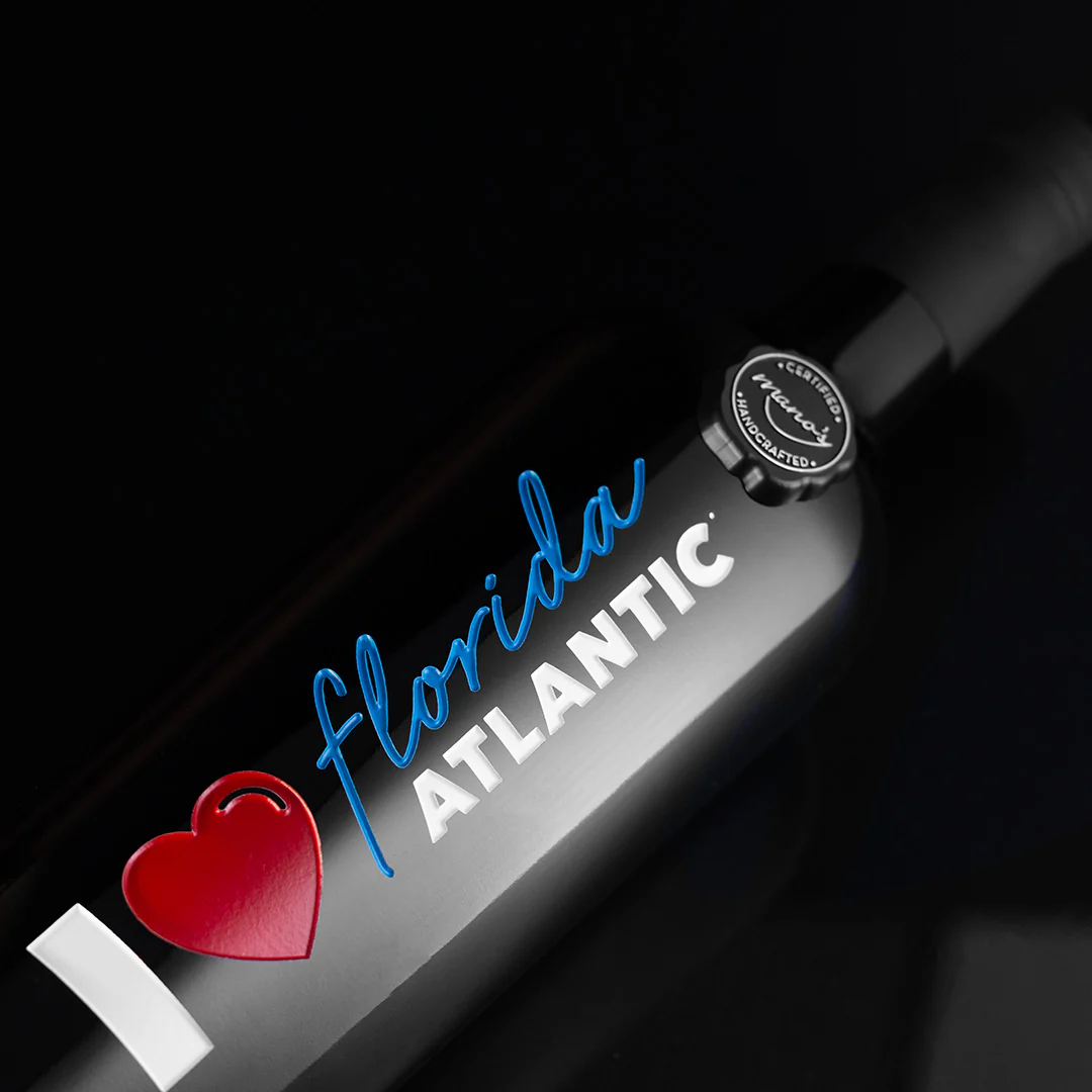 I Heart Florida Atlantic University Etched Wine - Image 2