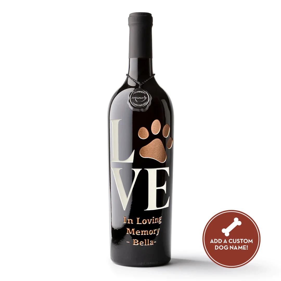 LOVE Pet Custom Etched Wine