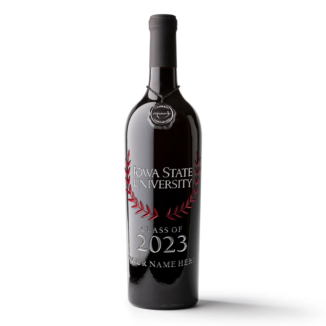 Iowa State University Custom Alumni Etched Wine Bottle - Image 5
