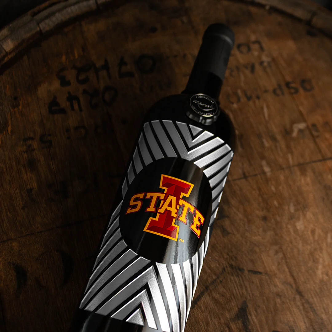 Iowa State University Logo Frame Etched Wine Bottle - Image 2