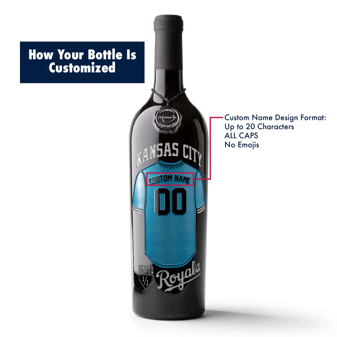 Kansas City Royals Custom Jersey Etched Wine - Image 2