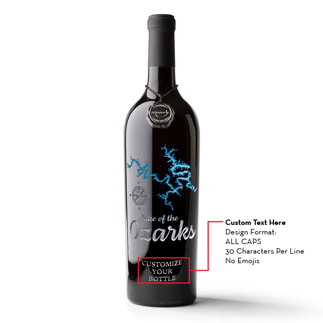 Lake of the Ozarks Custom Etched Wine - Image 2