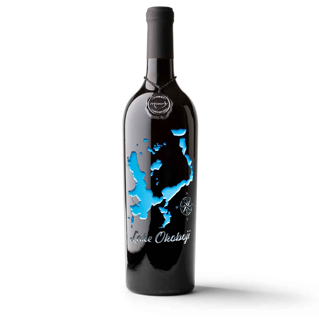 Lake Okoboji Etched Wine