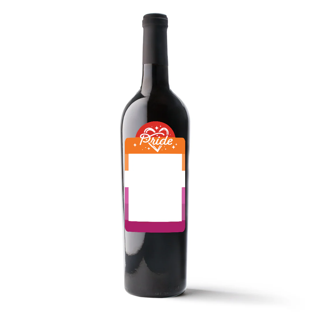 Lesbian Pride Flag Custom Photo Label Wine - Image 3