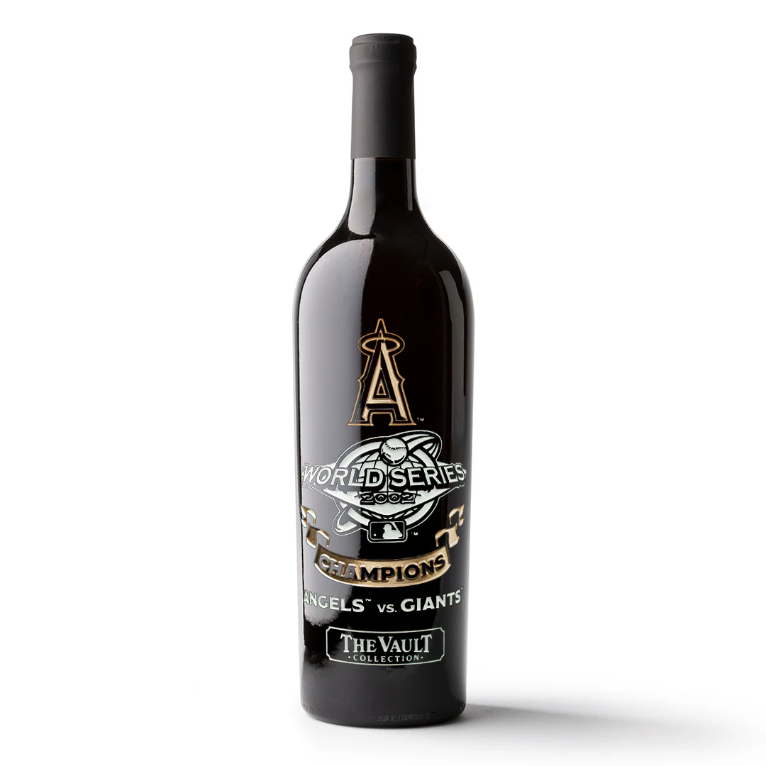 Los Angeles Angels 2002 World Series Vault Etched Wine