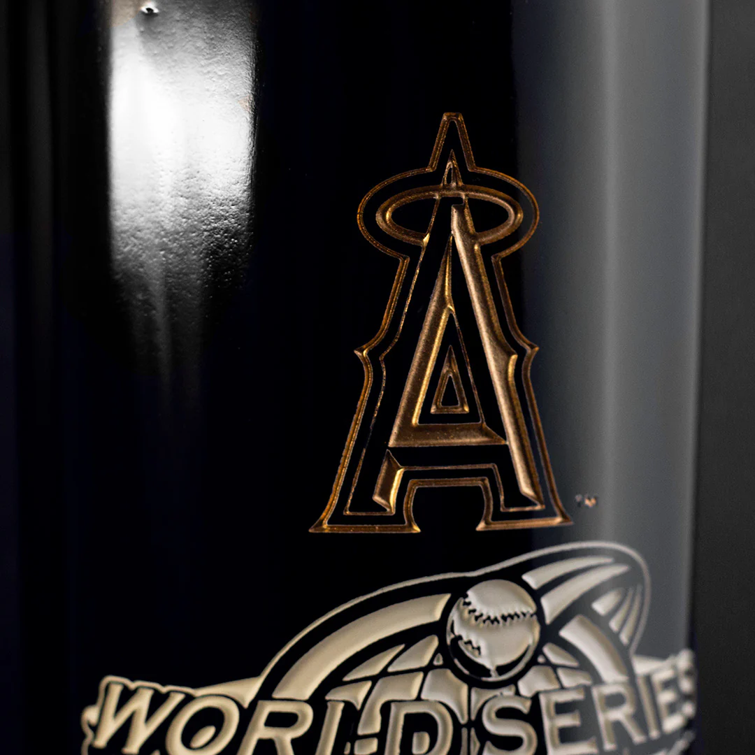 Los Angeles Angels 2002 World Series Vault Etched Wine - Image 2