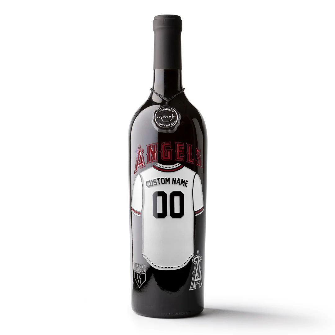 Los Angeles Angels Custom Jersey Etched Wine - Image 3