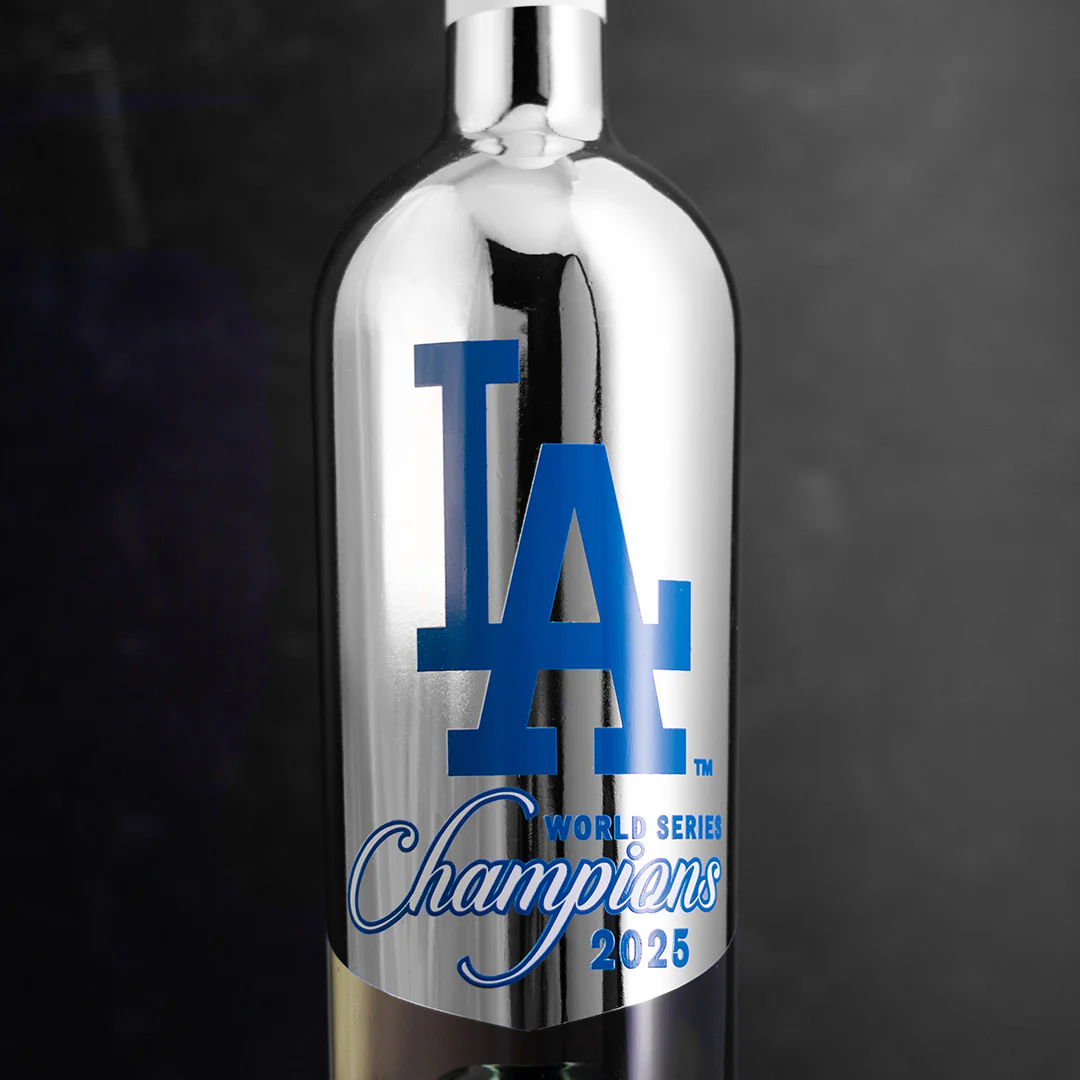 Los Angeles Dodgers 2025 World Series Metallic Silver Sauvignon Blanc - Image 2