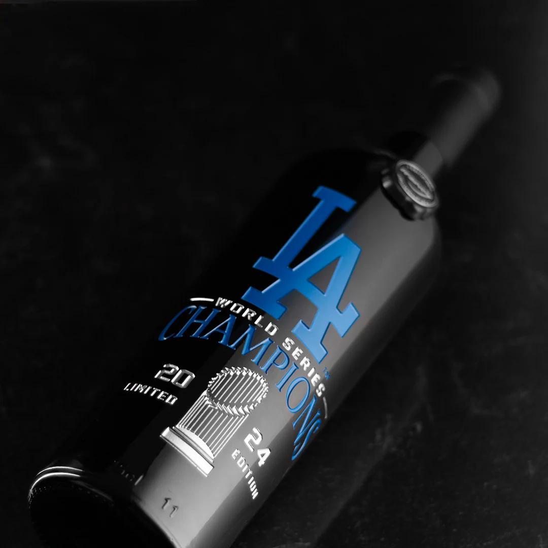 Los Angeles Dodgers 2024 World Series Champions Etched Wine - Image 5