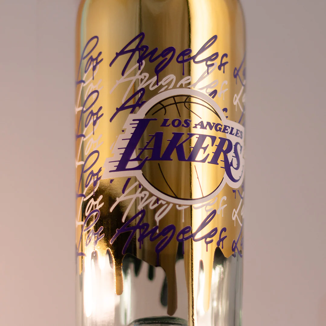 Los Angeles Lakers Gold Drip Display Bottle and Basketball Topper - Image 3