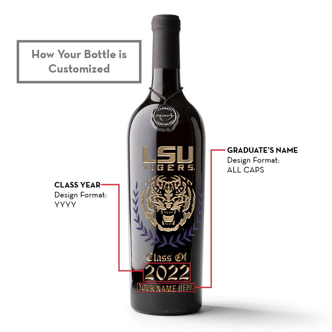 Louisiana State University Custom Alumni Etched Wine - Image 2