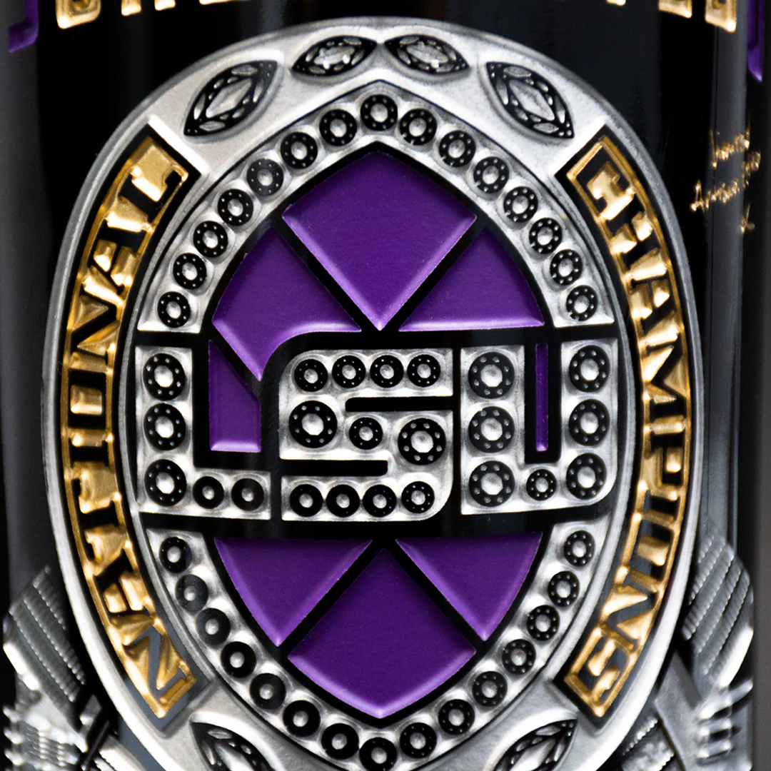 LSU 2019 Champions Ring Rendering Etched Wine - Image 3