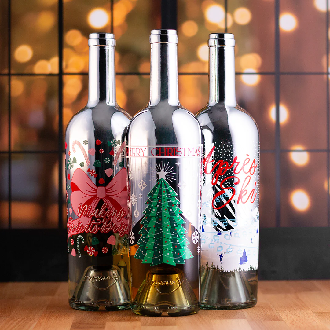 Metallic Dipped Holiday Wine 3 Pack
