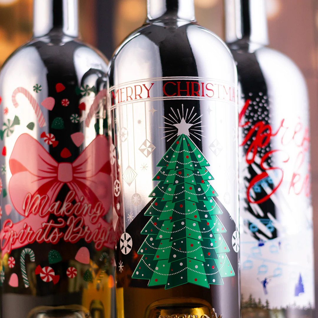 Metallic Dipped Holiday Wine 3 Pack - Image 2