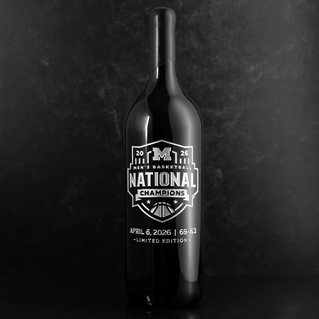 Michigan  2026 Men's Basketball National Champions 3L Etched Wine - Image 2