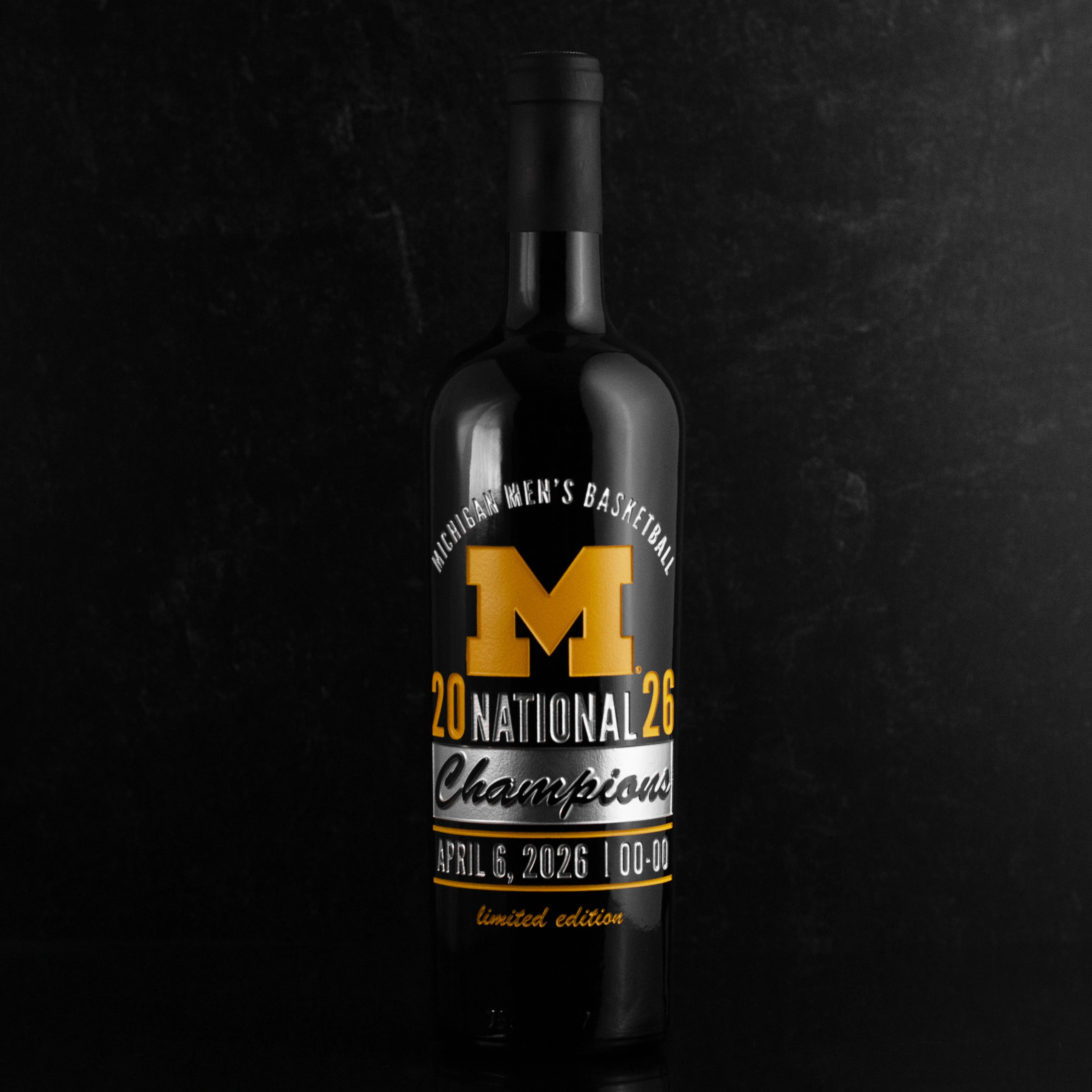 Michigan 2026 Men's Basketball National Champions Etched Wine - Image 3