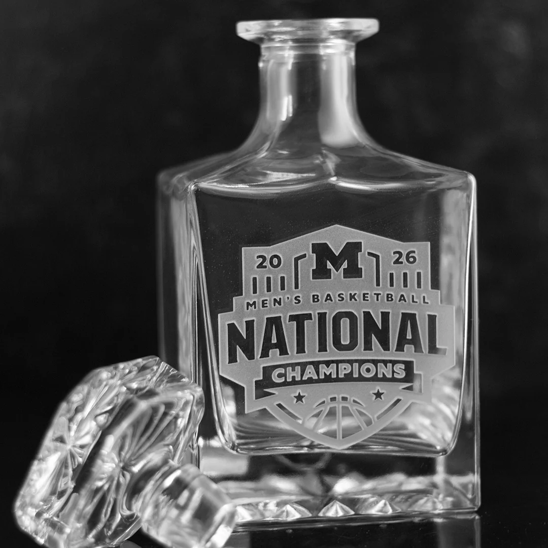 Michigan 2026 Men's Basketball National Champions Glass Decanter - Image 2