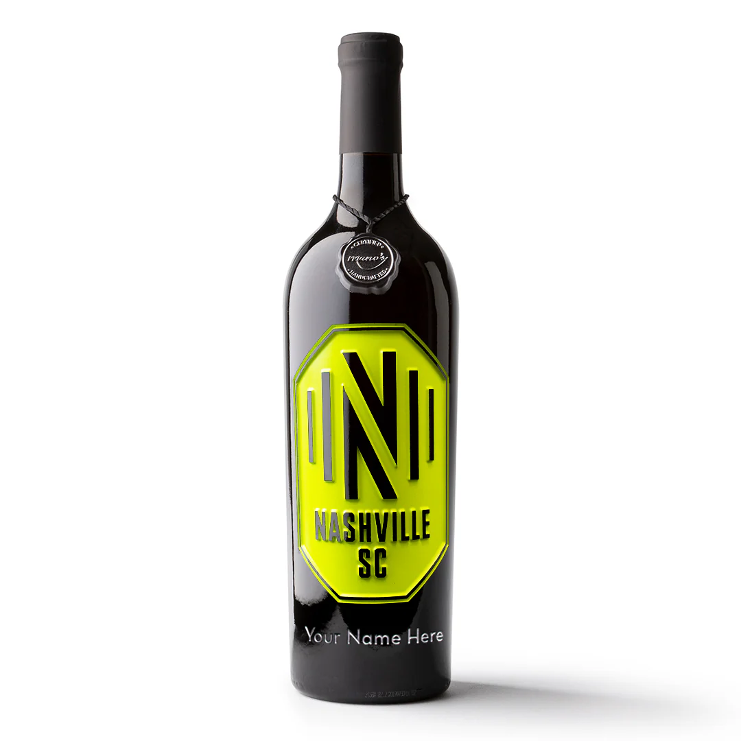 Nashville SC Custom Name Etched Wine
