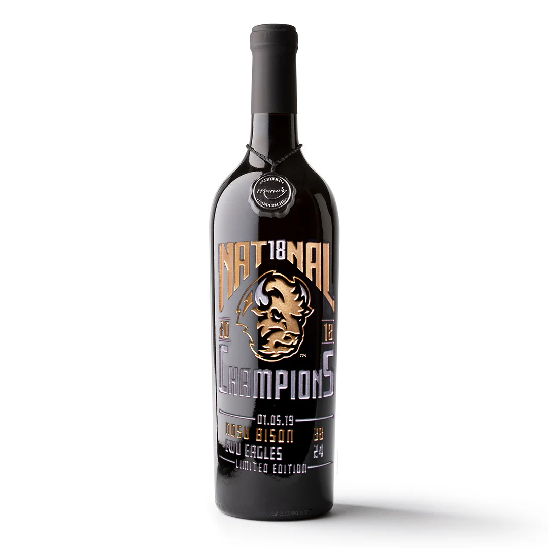 NDSU 2018 National Champions Etched Wine