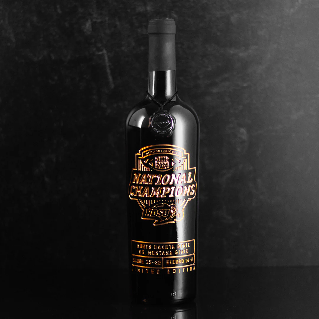 NDSU 2024 National Championship Logo Etched Wine - Image 3