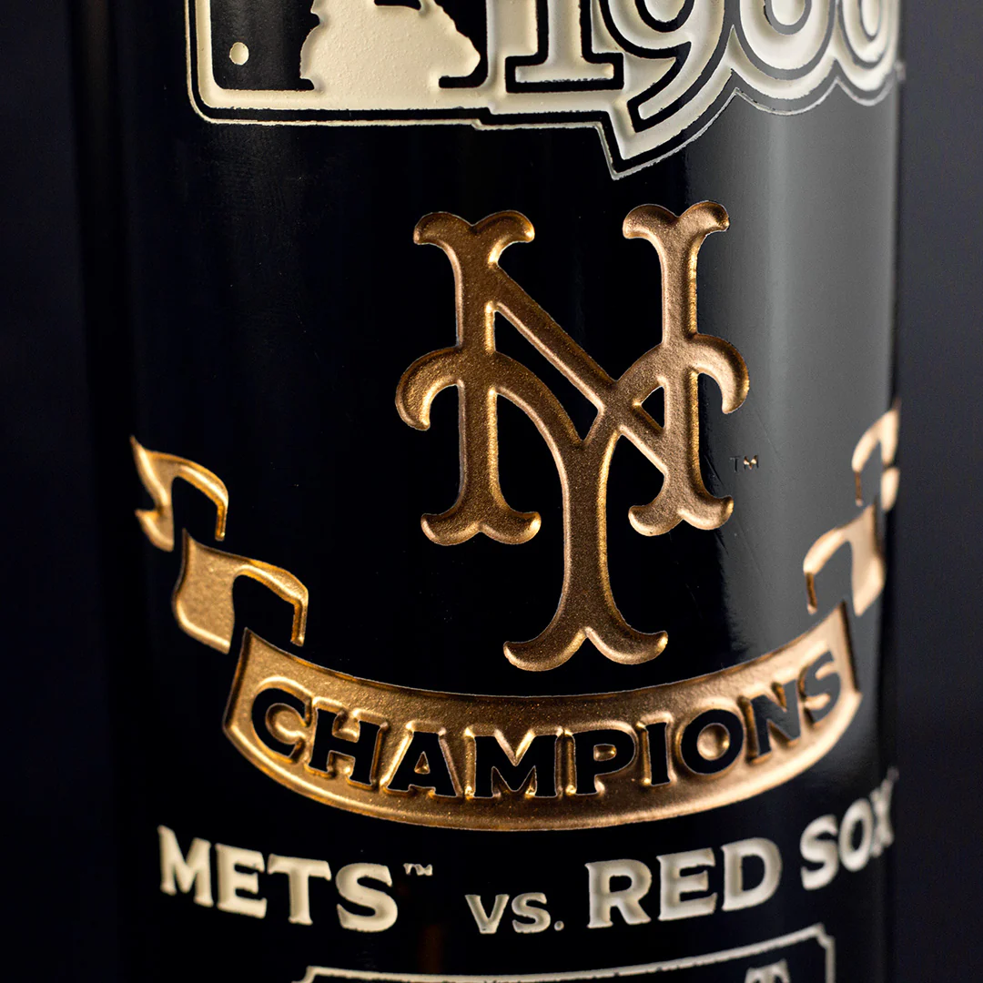 New York Mets 1986 World Series Vault Etched Wine - Image 2
