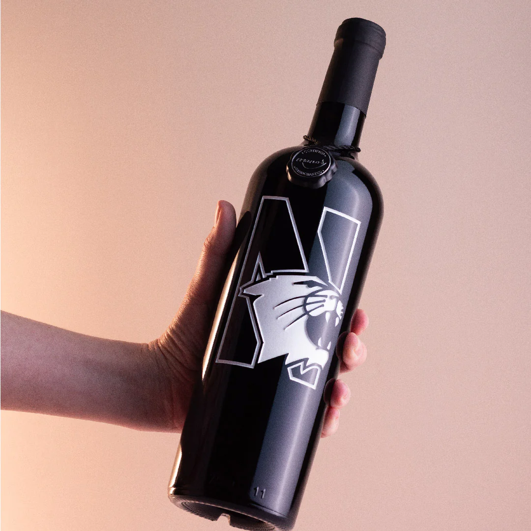 Northwestern University Wildcats Etched Wine - Image 4