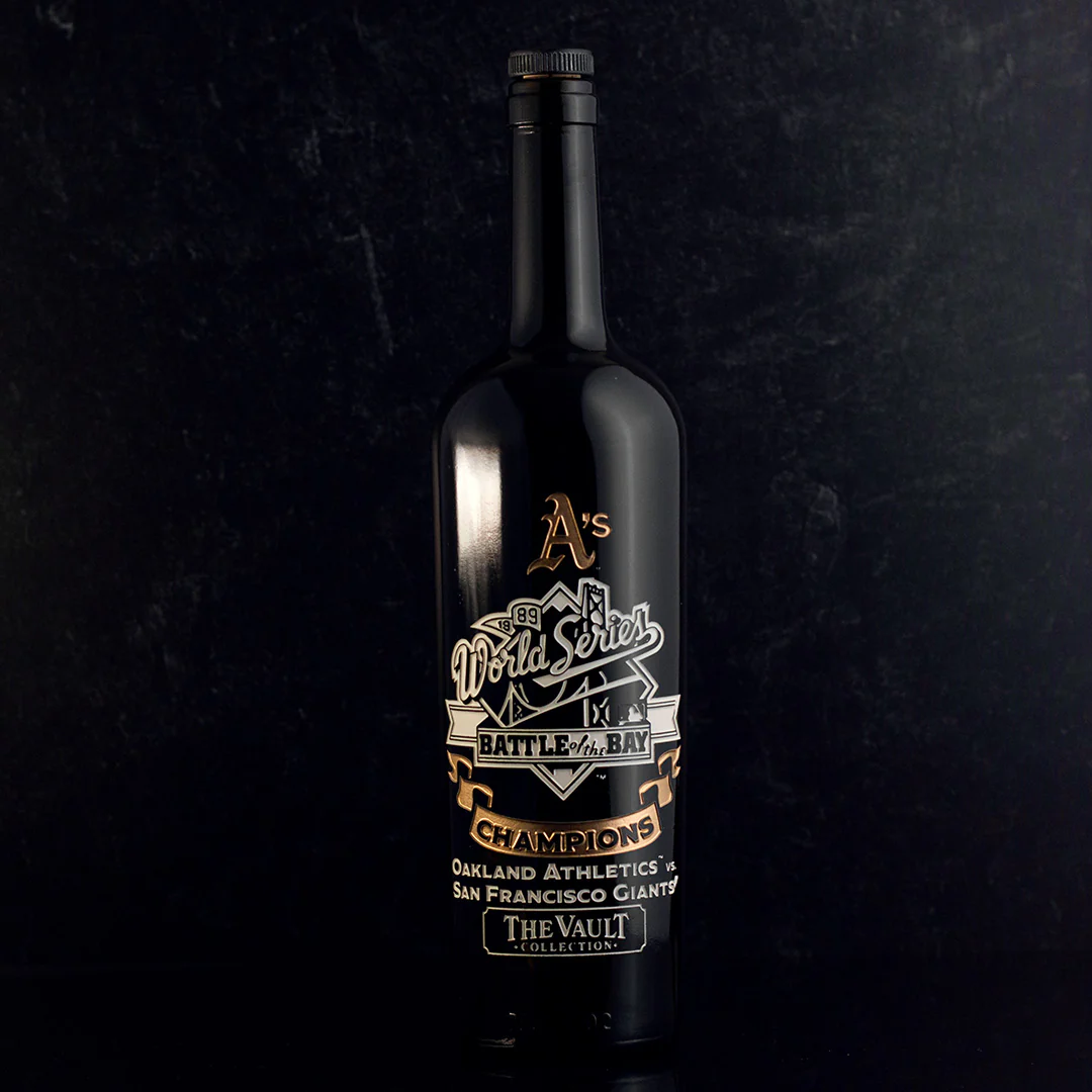 Oakland Athletics 1989 World Series Vault Etched Wine - Image 5