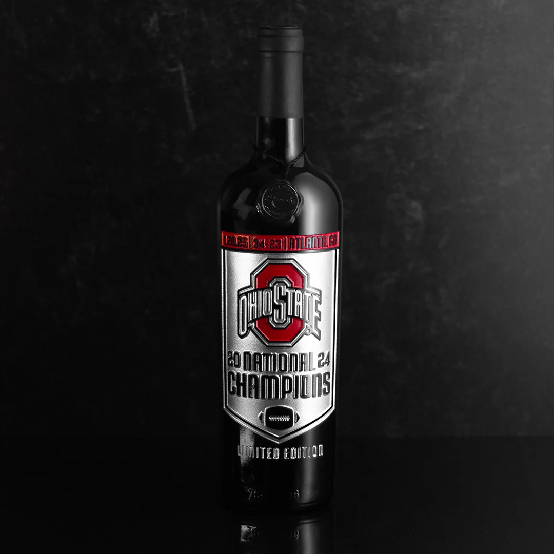Ohio State 2024 National Champions Banner Etched Wine - Image 4