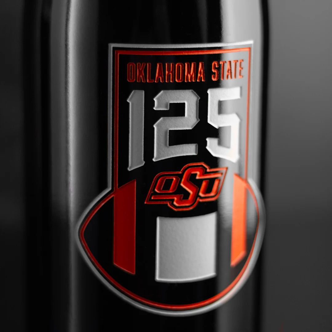 Oklahoma State University 125 Years Etched Wine - Image 2