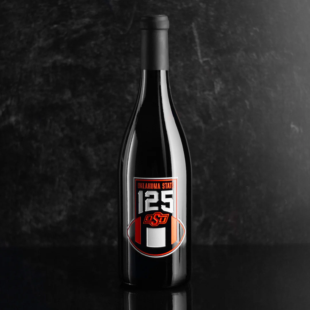 Oklahoma State University 125 Years Etched Wine - Image 3