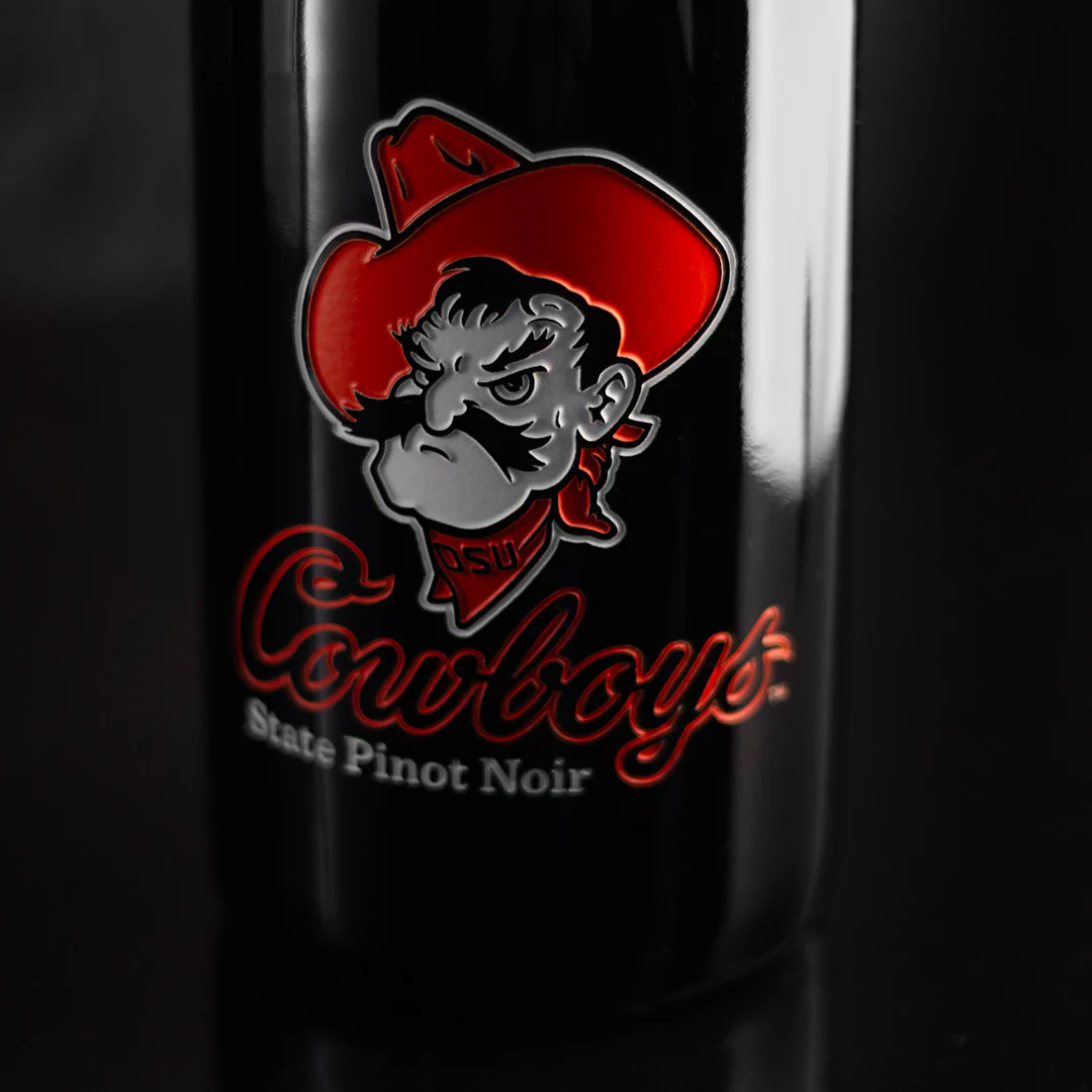 Oklahoma State University Cowboys Etched Wine - Image 2