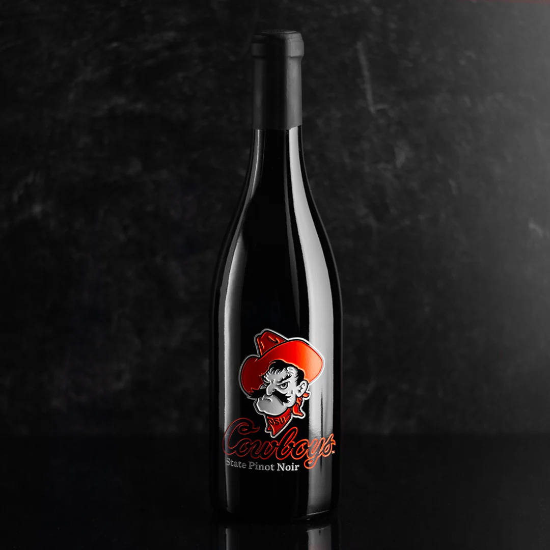 Oklahoma State University Cowboys Etched Wine - Image 3