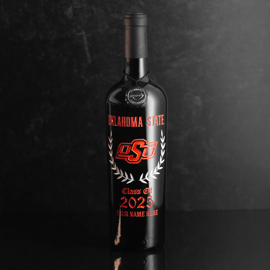 Oklahoma State University Custom Alumni Etched Wine - Image 5
