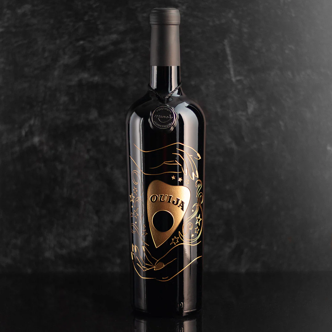 Ouija Hands Planchette Etched Wine Bottle - Image 3