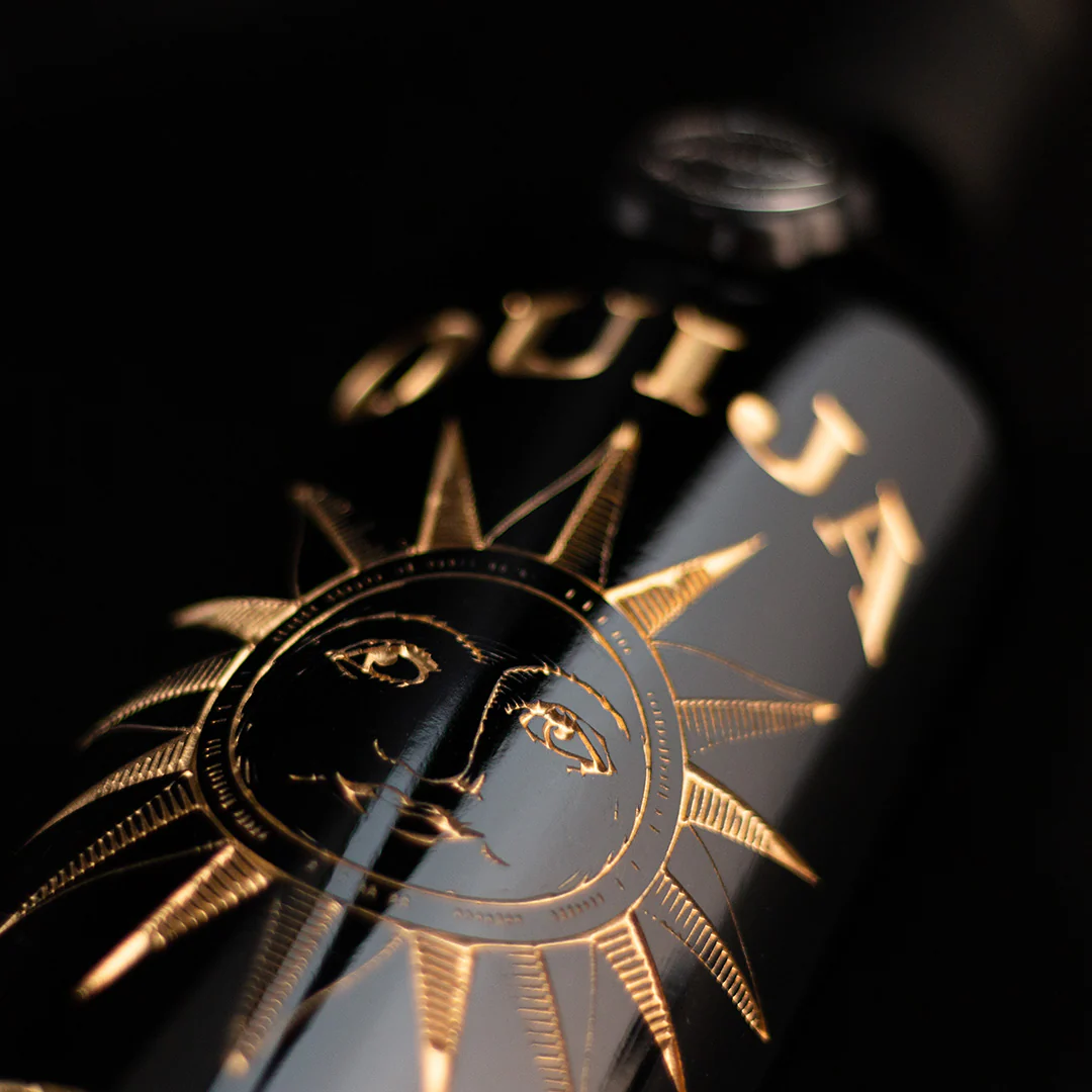 Ouija "Live By The Sun" Etched Wine Bottle - Image 2