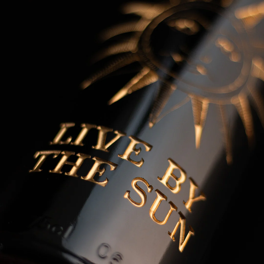 Ouija "Live By The Sun" Etched Wine Bottle - Image 3